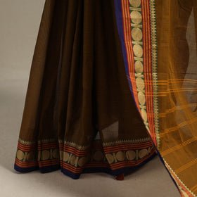 Brown - kandangi chettinad cotton saree with border 22