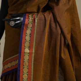 Brown - kandangi chettinad cotton saree with border 22