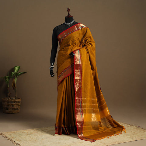 Brown - kandangi chettinad cotton saree with border 36