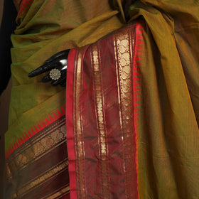 Brown Kandangi Chettinad Cotton Saree with Border