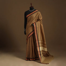 Brown Kandangi Chettinad Cotton Saree with Border