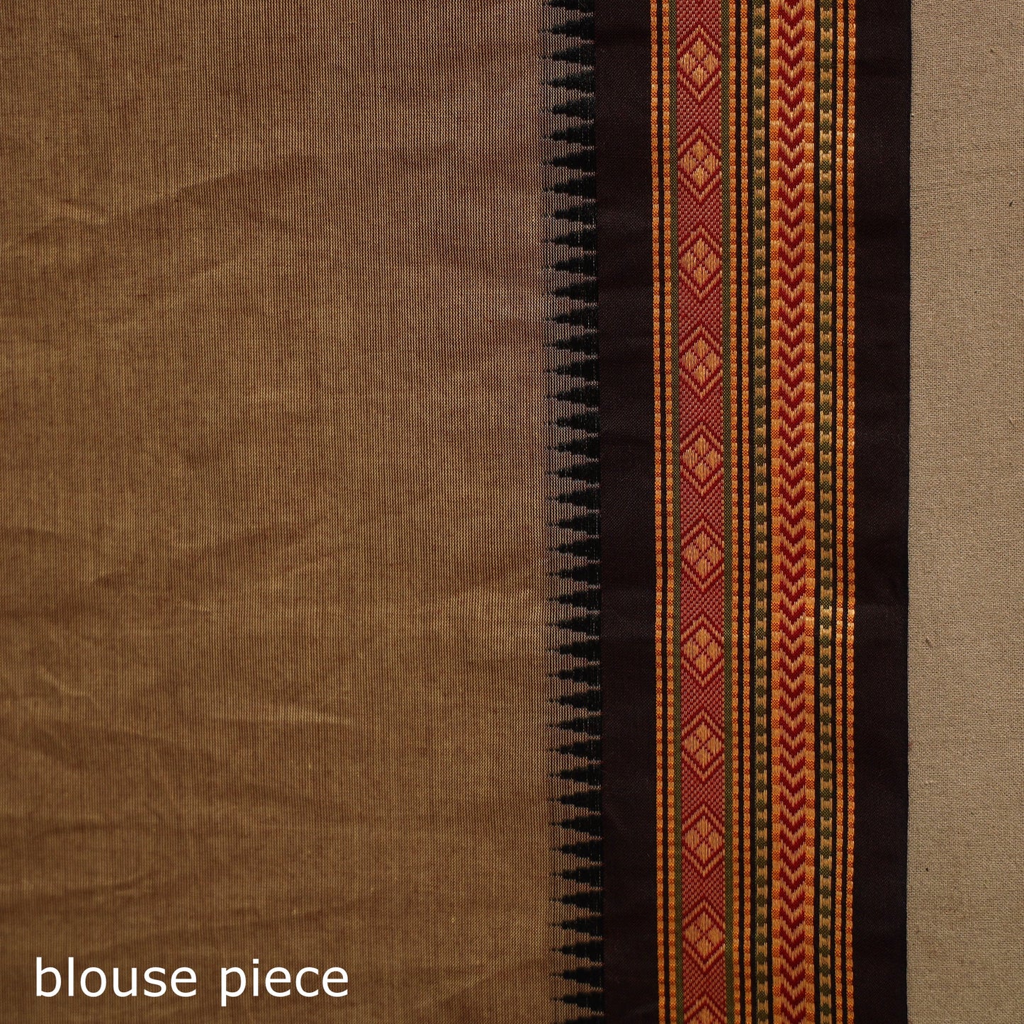 Brown Kandangi Chettinad Cotton Saree with Border