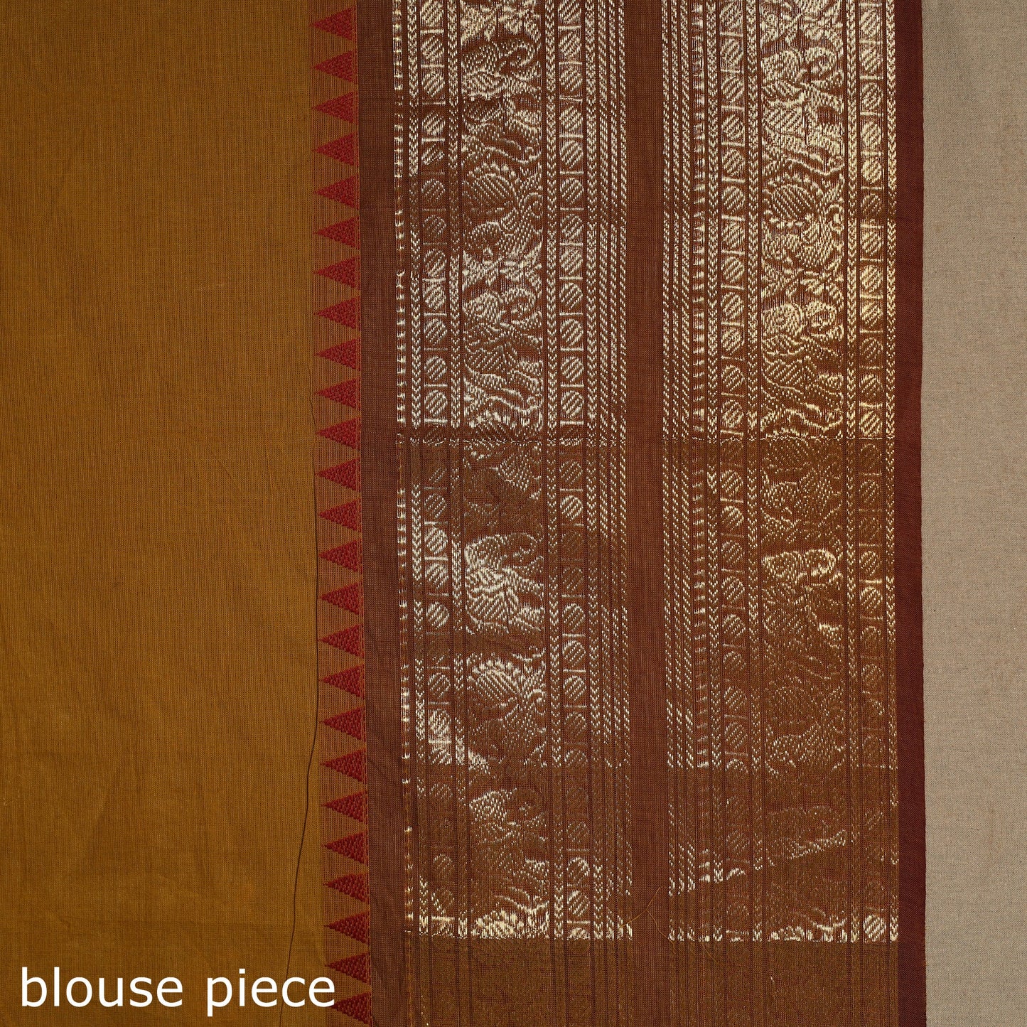 Brown Kandangi Chettinad Cotton Saree with Border
