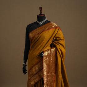 Brown Kandangi Chettinad Cotton Saree with Border