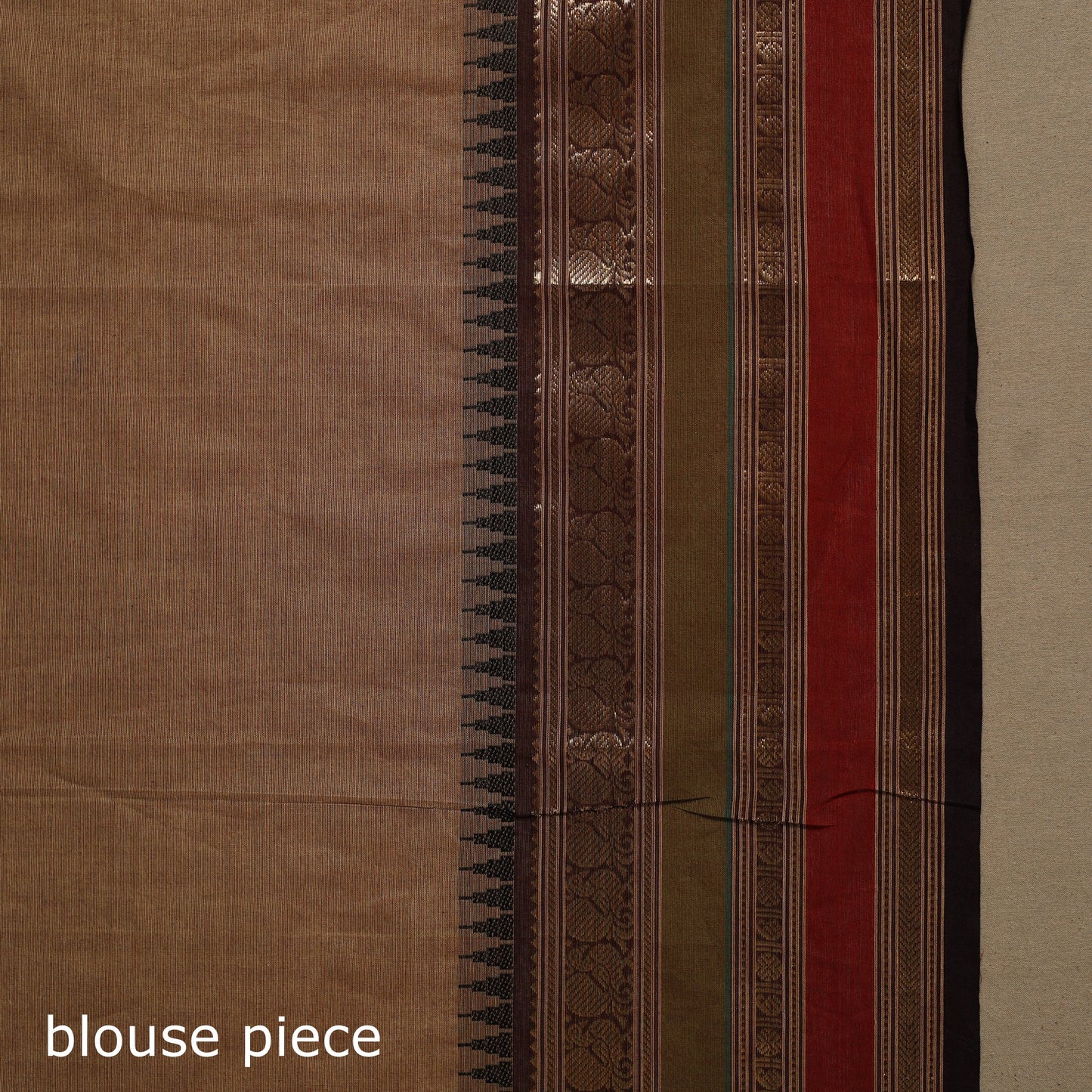 Brown Kandangi Chettinad Cotton Saree with Border