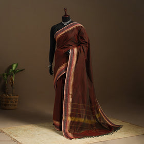 Brown - kandangi chettinad cotton saree with border 52