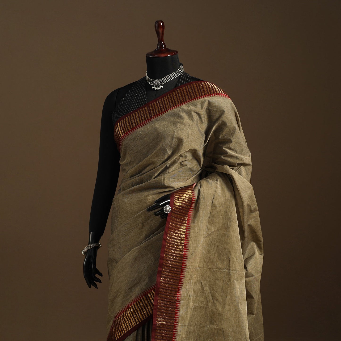 Green - kandangi chettinad cotton saree with border 56