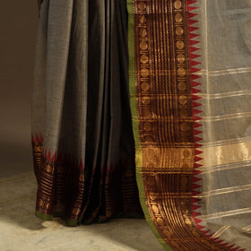 Brown Kandangi Chettinad Cotton Saree with Border