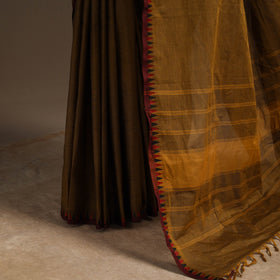 Brown - kandangi chettinad cotton saree with border 73