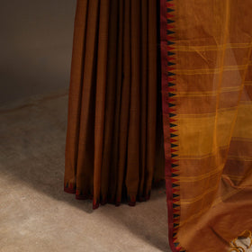 Brown - kandangi chettinad cotton saree with border 94