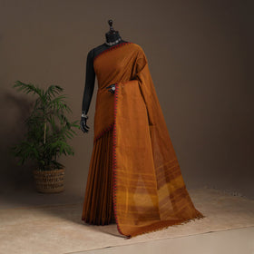 Brown - kandangi chettinad cotton saree with border 94