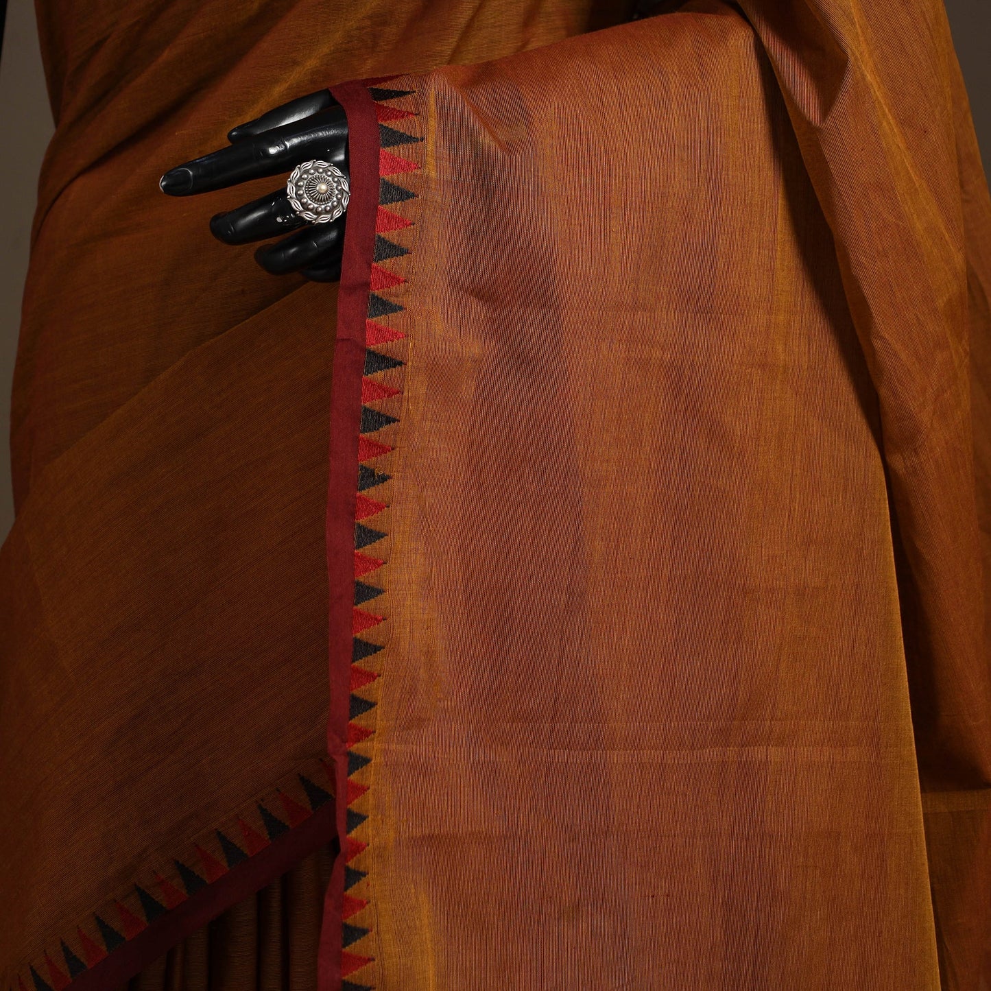 Brown - kandangi chettinad cotton saree with border 94