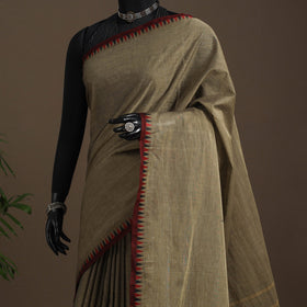 Brown - kandangi chettinad cotton saree with border 96