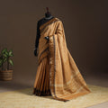 Brown Kandangi Chettinad Cotton Saree with Zari Border