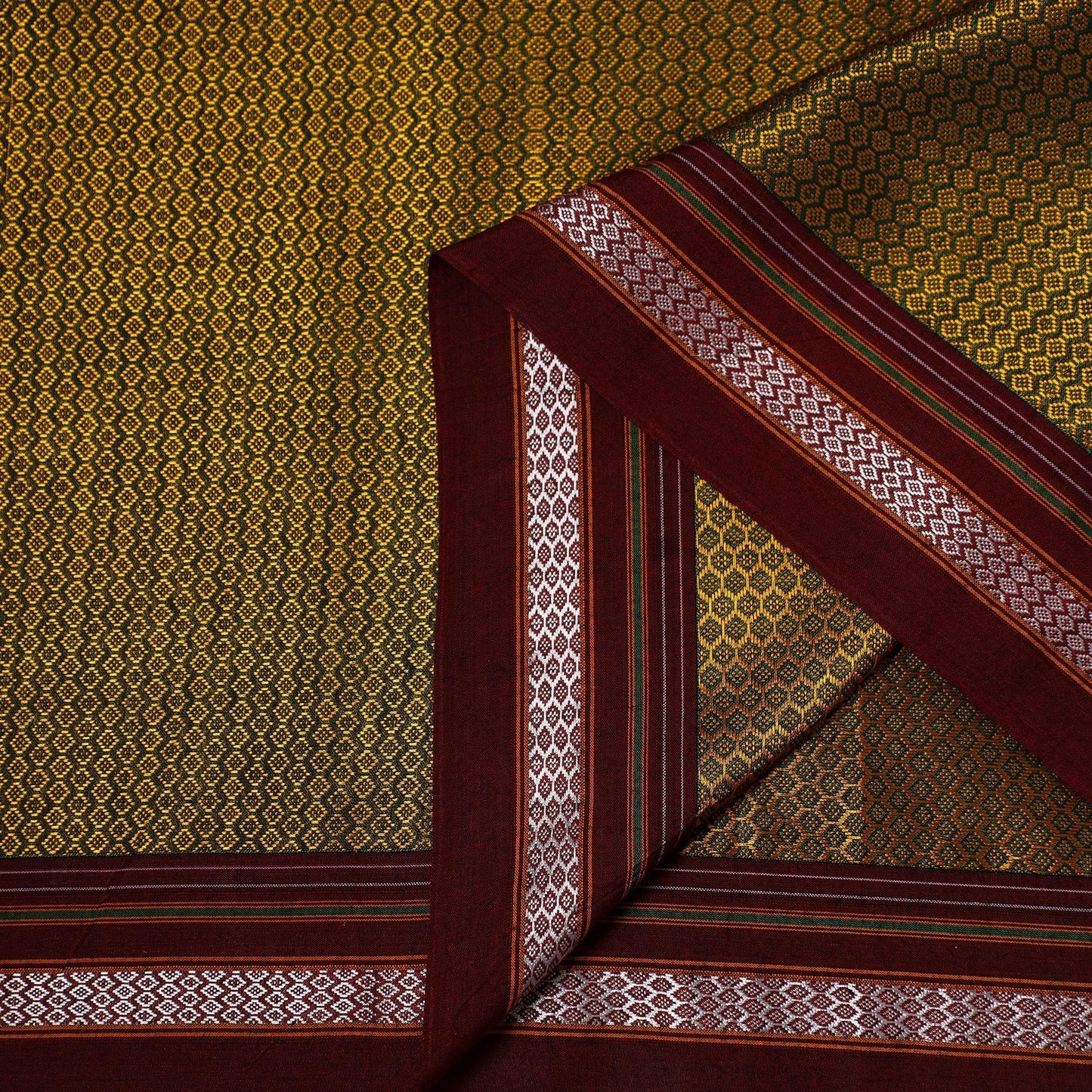 Karnataka weave cotton khun fabric 02 - handcrafted