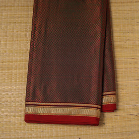Brown - karnataka weave cotton khun fabric 03 - handcrafted