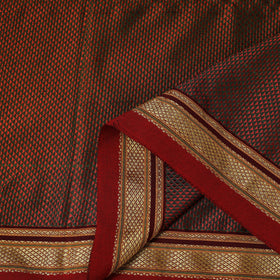 Brown - karnataka weave cotton khun fabric 03 - handcrafted