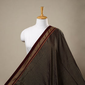 Brown - karnataka weave cotton khun fabric 06 - handcrafted