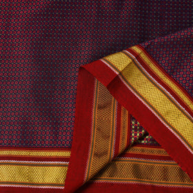 Brown - karnataka weave cotton khun fabric 20 - handcrafted
