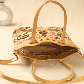 Brown Kashmiri Crewel Hand Embroidery Handbag