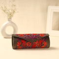 Brown Kashmiri Crewel Hand Embroidery Velvet Clutch