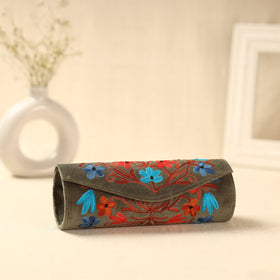  Brown Kashmiri Crewel Hand Embroidery Velvet Clutch