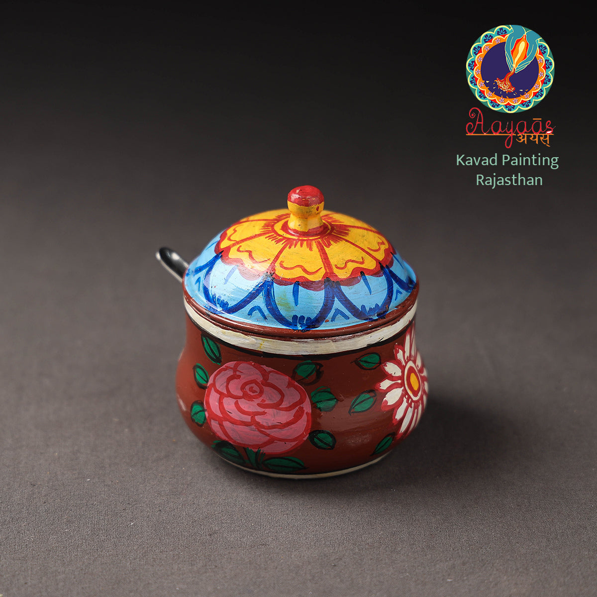  Kavad Handpainted Stainless Steel Ghee Pot 