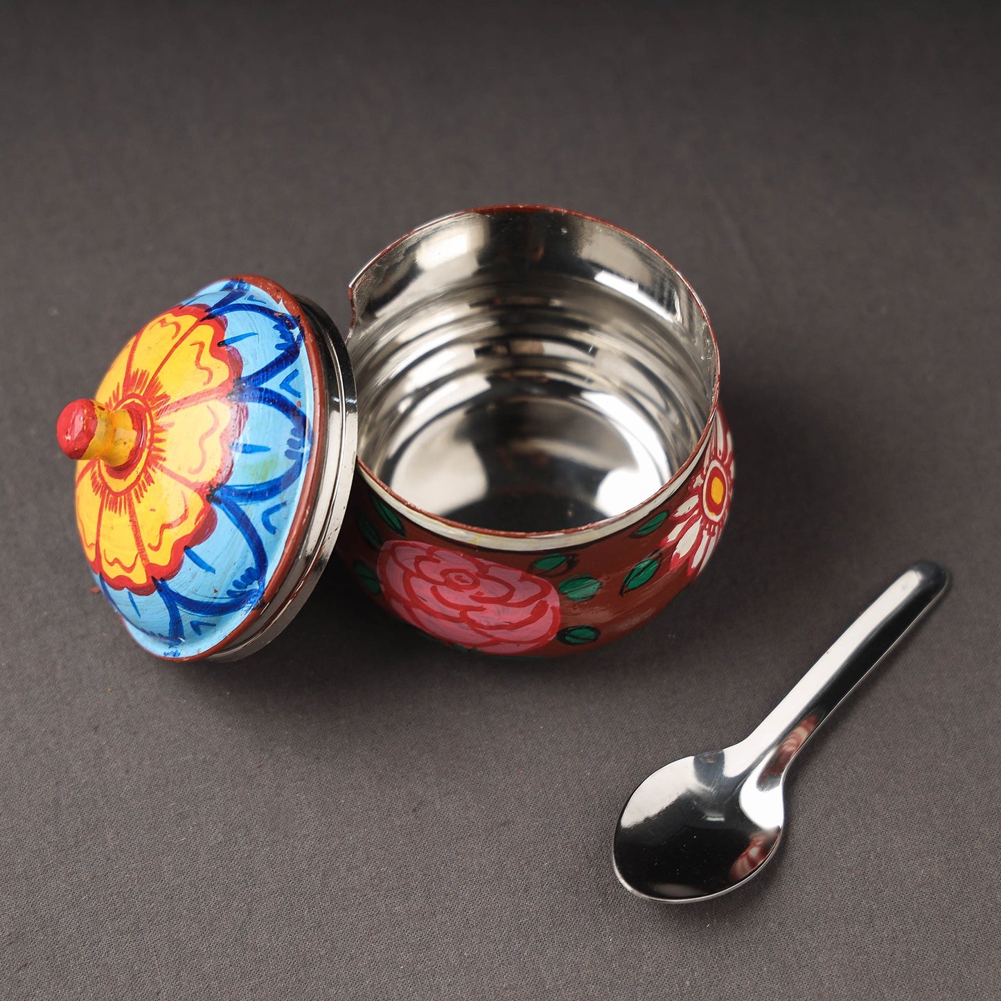  Kavad Handpainted Stainless Steel Ghee Pot 