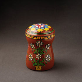 Red Kavad Handpainted Stainless Steel Multi Utility Canister