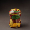 Red Kavad Handpainted Stainless Steel Multi Utility Canister