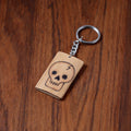 Brown Kerala Handpainted Bamboo Keychain 