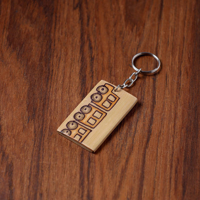  Kerala Handpainted Bamboo Keychain 