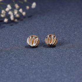  Kerala Mural Handpainted Bamboo Stud Earrings 
