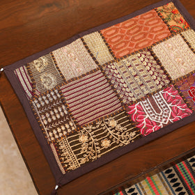 Brown - khambadiya patchwork cotton table mats (set of 6)