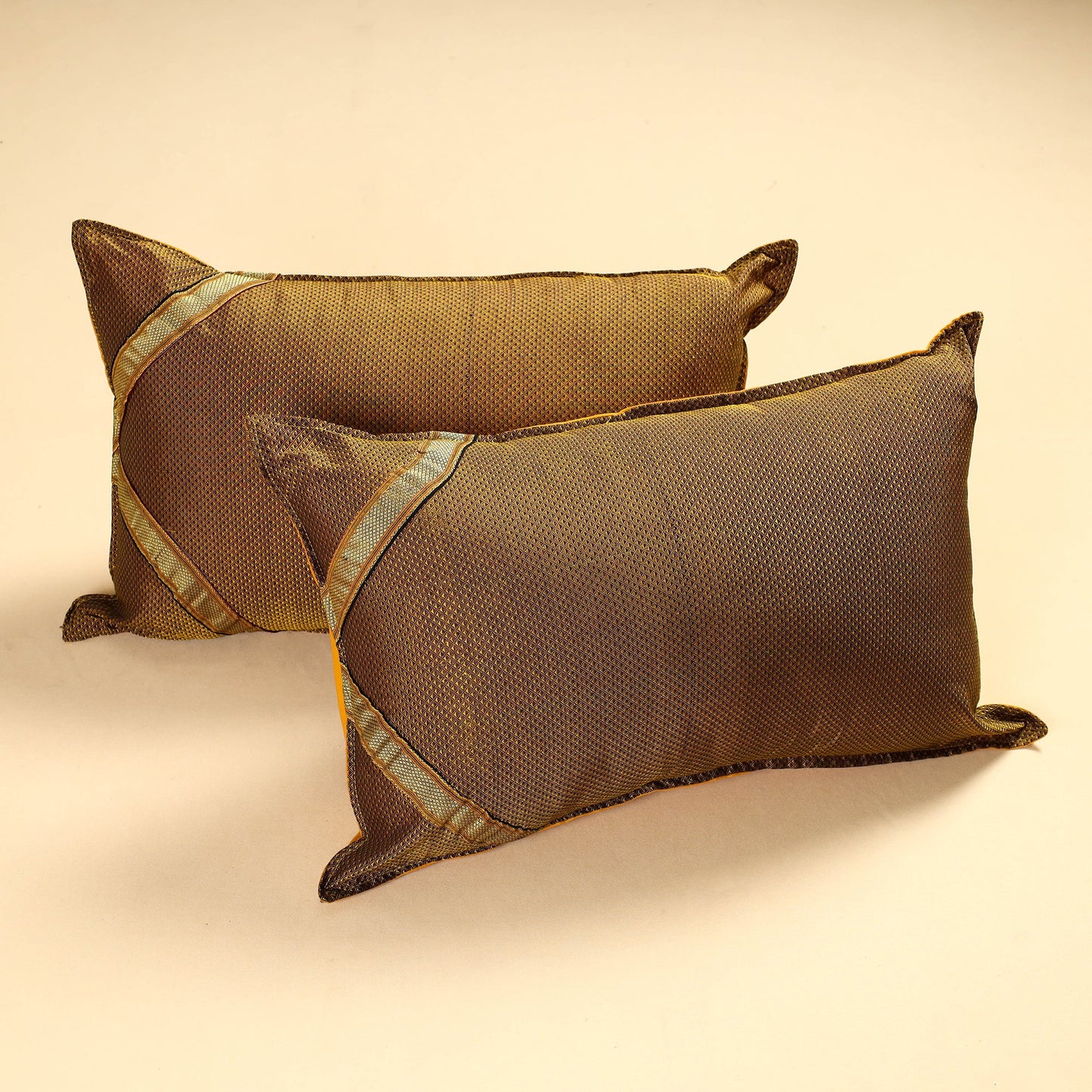 Brown - Khun Weave Cotton Pillow Covers (Set of 2)