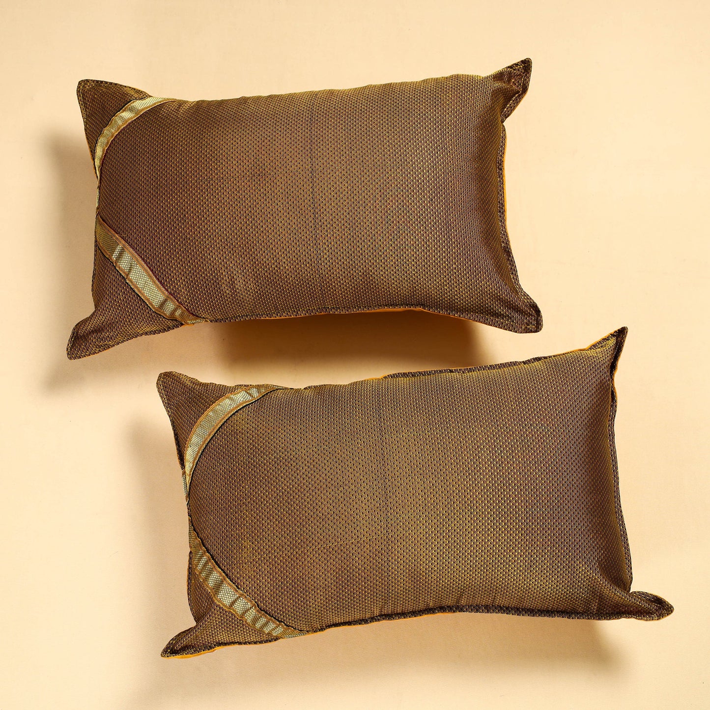 Brown - Khun Weave Cotton Pillow Covers (Set of 2)