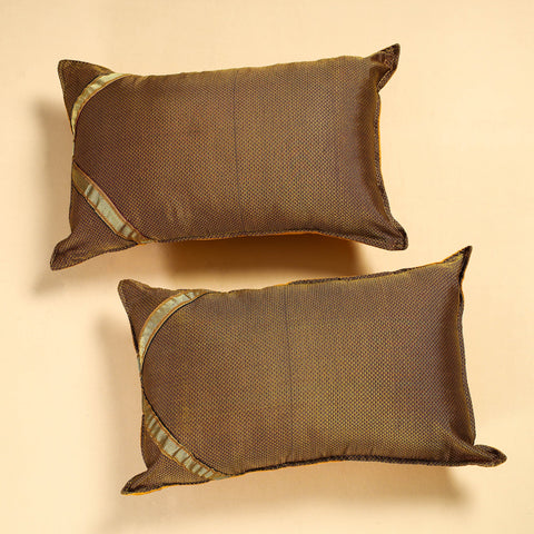 Brown - Khun Weave Cotton Pillow Covers (Set of 2)