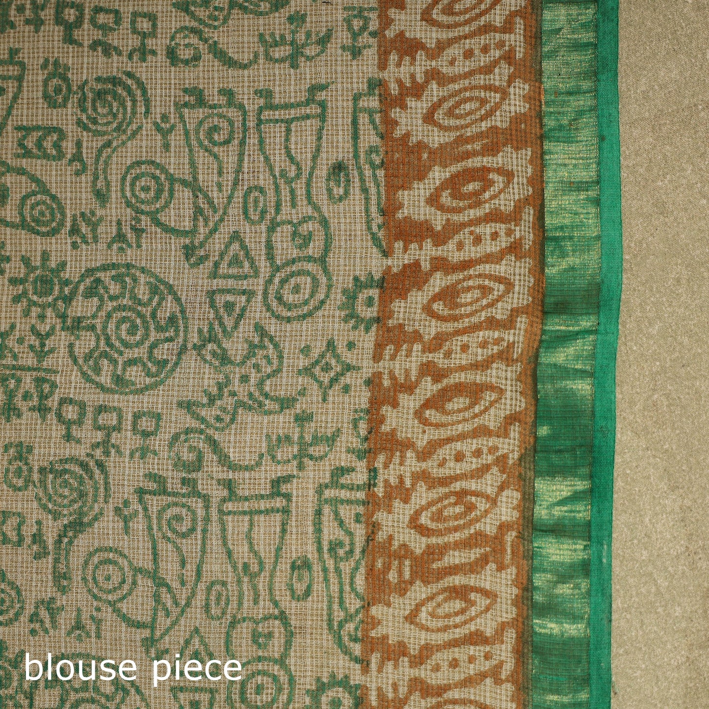 Brown - kota doria cotton bagru saree 18 - handcrafted