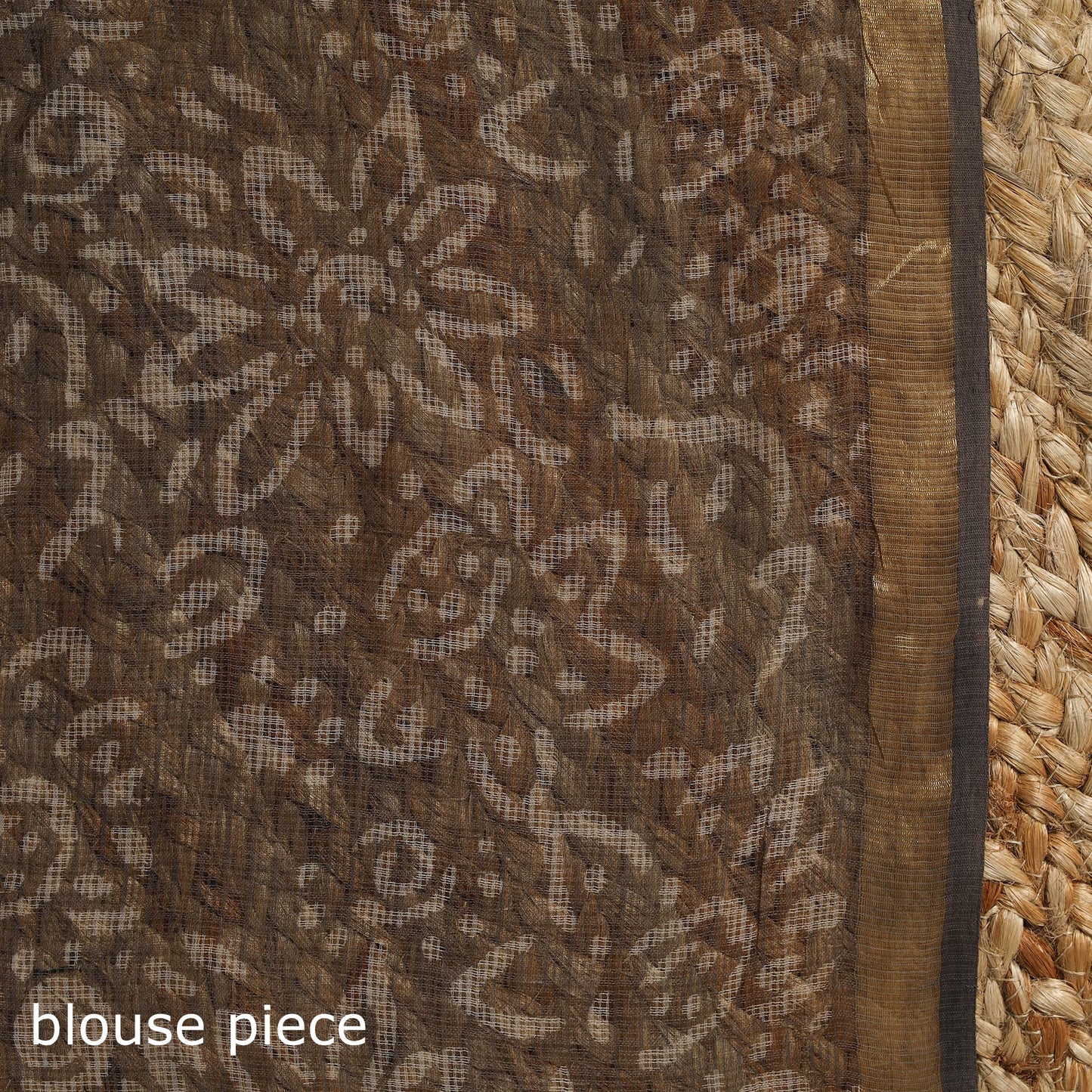 Brown - kota doria cotton bagru saree with zari border 20