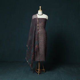 Kota doria cotton hand block sanganeri print 3pc unstitched