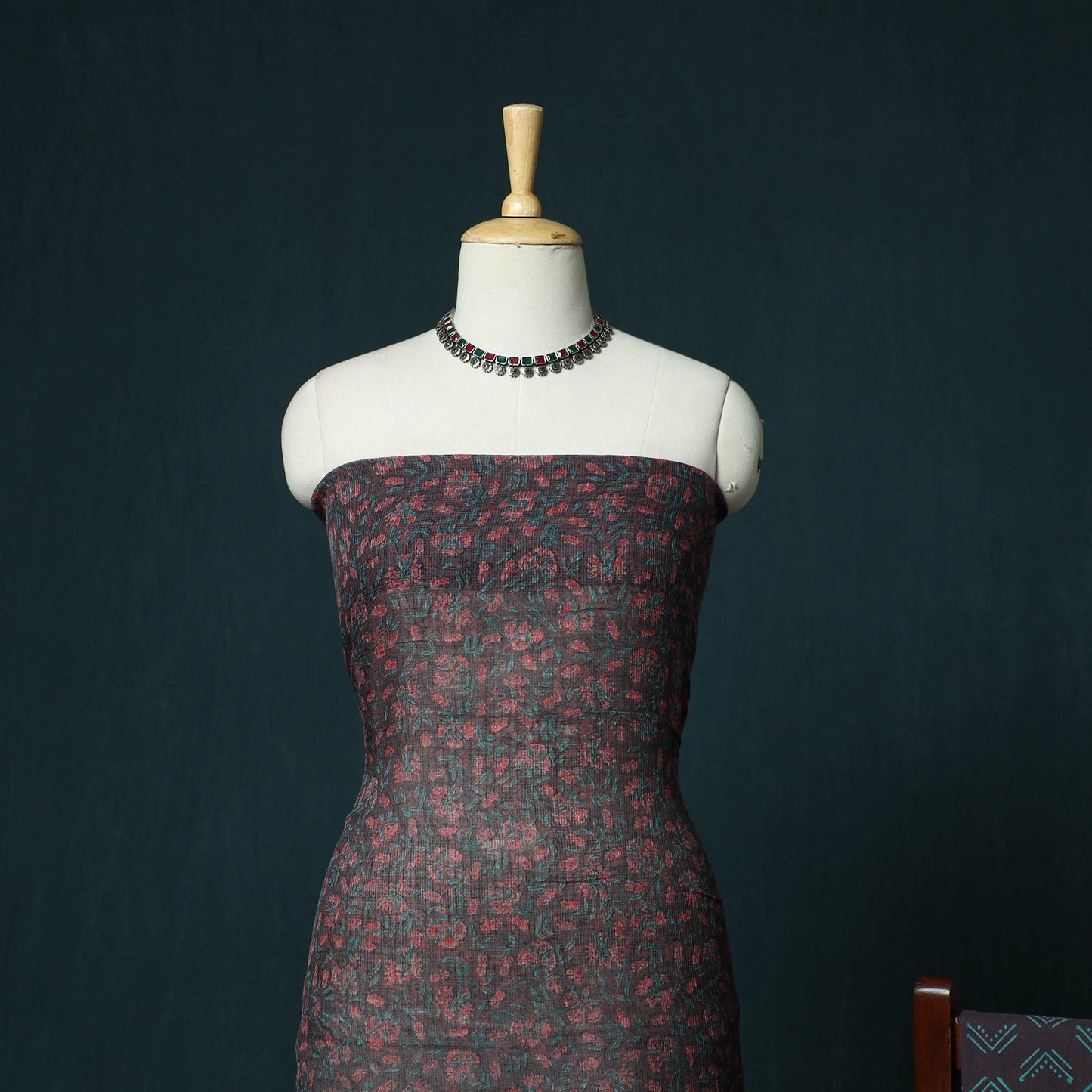 Kota doria cotton hand block sanganeri print 3pc unstitched