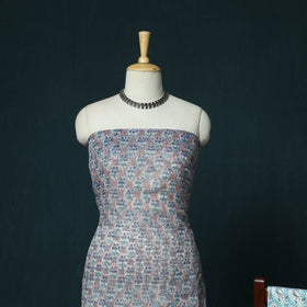 Kota doria cotton hand block sanganeri print 3pc unstitched