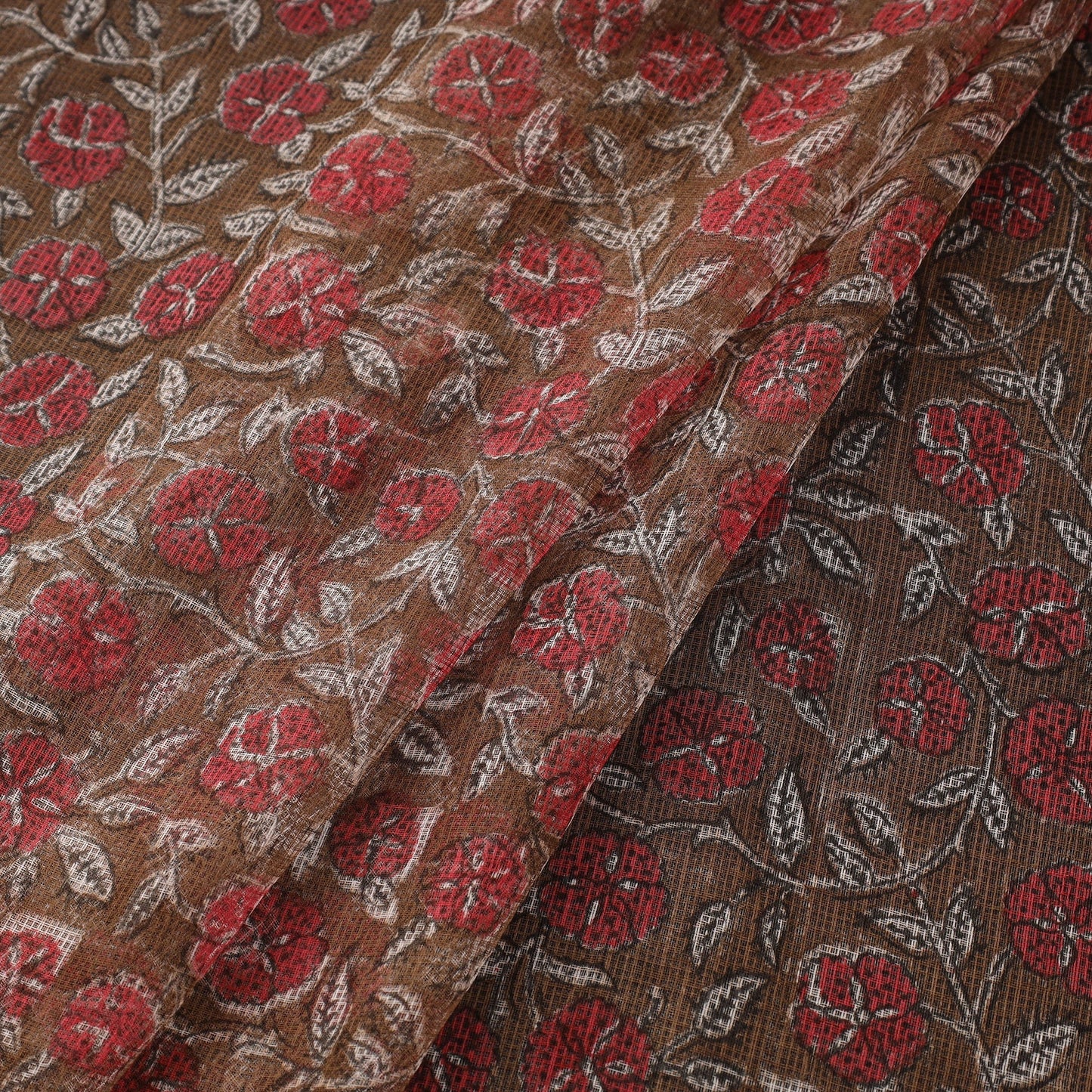 Kota doria cotton hand sanganeri fabric 01 - handcrafted