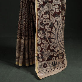 Kota doria cotton printed kalamkari saree 10 - handcrafted