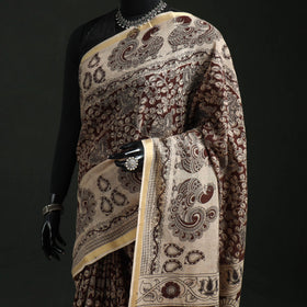 Kota doria cotton printed kalamkari saree 10 - handcrafted