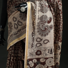 Kota doria cotton printed kalamkari saree 10 - handcrafted