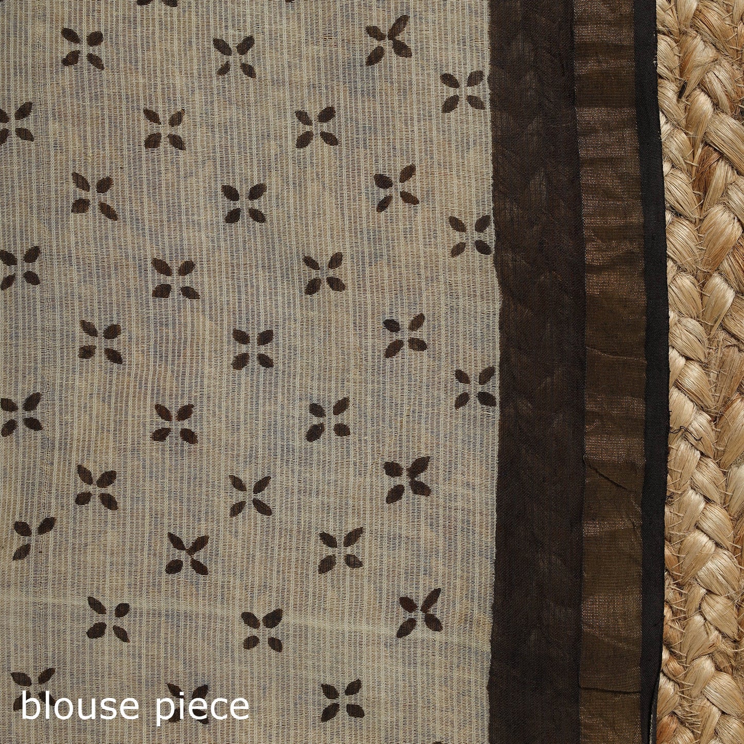 Brown - kota doria cotton sanganeri saree 06 - handcrafted