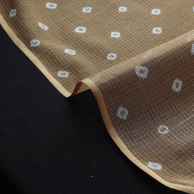 Brown - Kota Doria Cotton Tie-Dye Bandhani Fabric 25