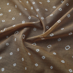 Brown - Kota Doria Cotton Tie-Dye Bandhani Fabric 25