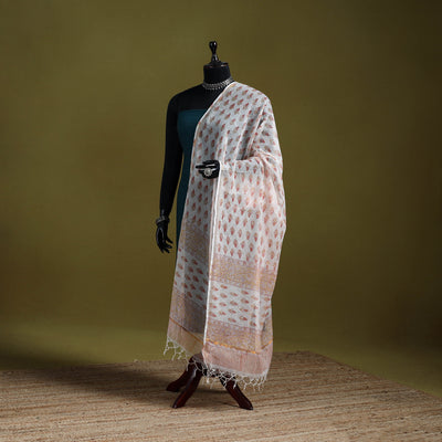 Kota doria silk cotton sanganeri floral dupatta 56